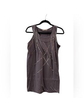 Free Culture Women’s Gray Sleeveless Tunic Top Silver-toned Studs Size: Large